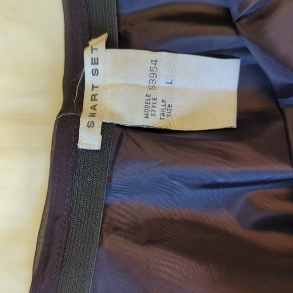 SzL SmartSet Deep Purple Stretch waist sheer overlay midi skirt - Picture 3 of 3